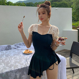 韩国2022新款 连体ins东大门小清新温泉游泳衣 泳衣女保守裙式