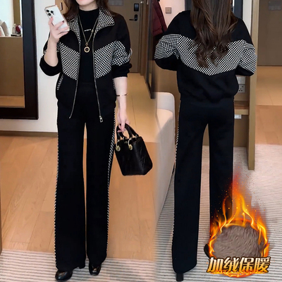 妈妈外套女休闲套装秋冬