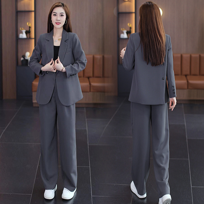 高级感休闲西装套装洋气阔腿裤