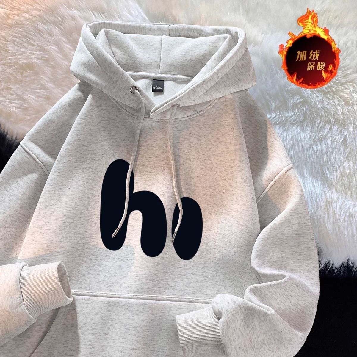 重磅字母连帽卫衣男潮牌美式高街