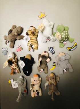 卡通毛绒玩具冰箱贴可爱动物