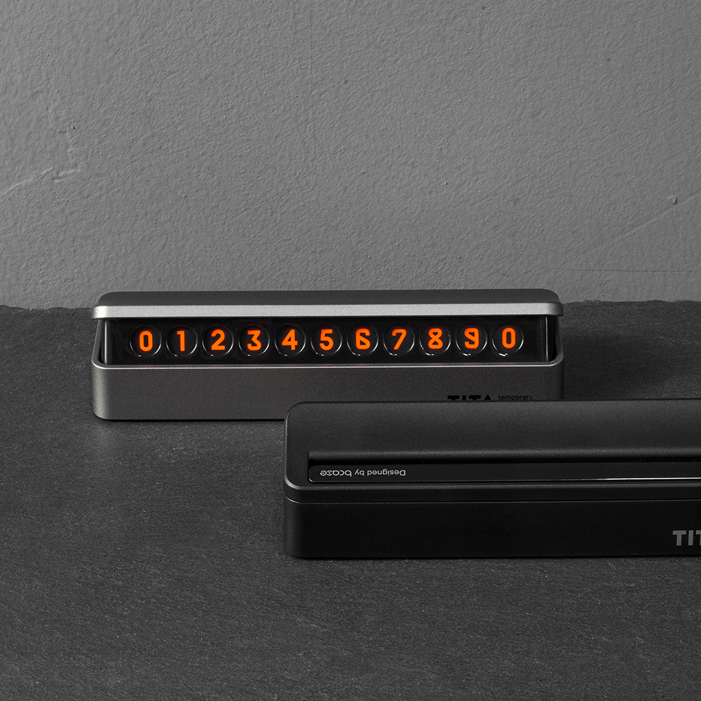 BCASE TITA汽车临时停车牌挪车电话号码牌夜光立体反转可隐藏创意