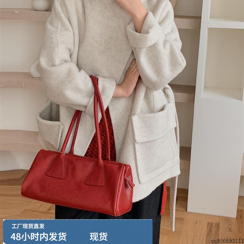 2025翻领立领双穿双面羊绒大衣女宽松韩系羊毛呢子外套秋冬季新款