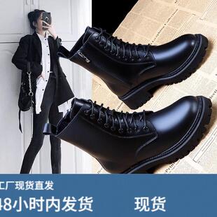 内增高厚底马丁靴女款2025年新款春秋靴子英伦风软底百搭短款单靴