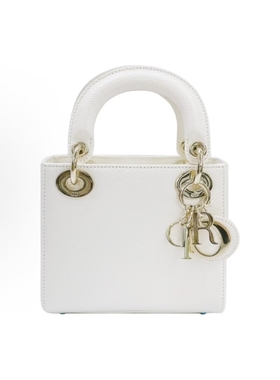 DIOR迪奥Lady Dior 肩带可拆卸戴妃包手提单肩包斜挎包迷你奶白色