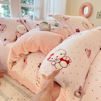 加厚牛奶绒被套定做保暖好法莱绒