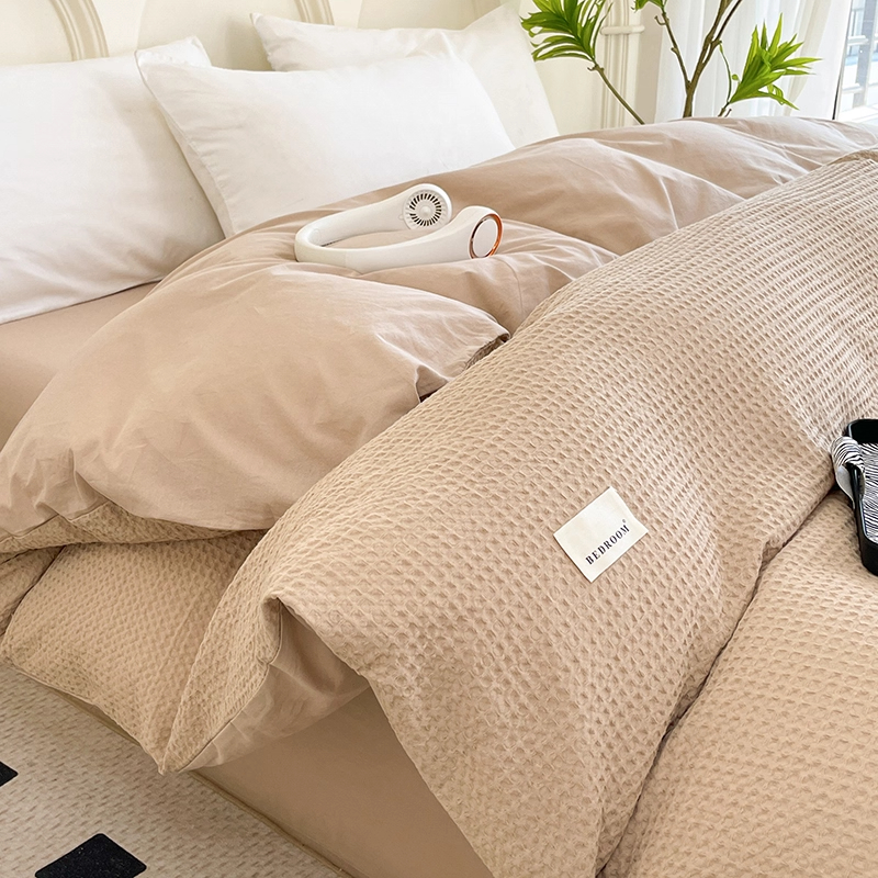 全棉华夫格被套单件单人被罩被单