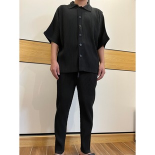 三宅风褶皱裤长裤小脚男女装JF150一生褶皱垂感松紧直筒休闲日系