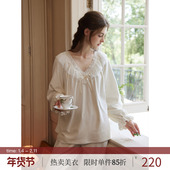 宫廷风法兰绒毛绒薄绒家居服套装 RoseTree珊瑚绒睡衣女款 秋冬季