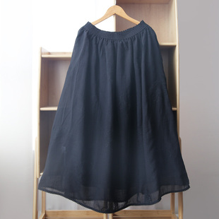 2024夏新品苎麻重工水溶刺绣垂坠仙气通透清凉显瘦半身裙壹旧同款