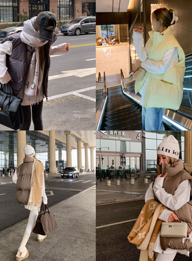 KMZD 小暖包 90白鸭绒立领时尚洋气休闲羽绒马甲女冬季外套短款