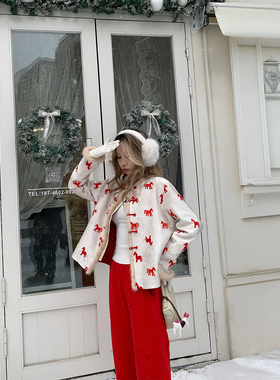 KMZD 开运小马 新中式复古双面穿拼接水貂绒小马刺绣短款外套女士