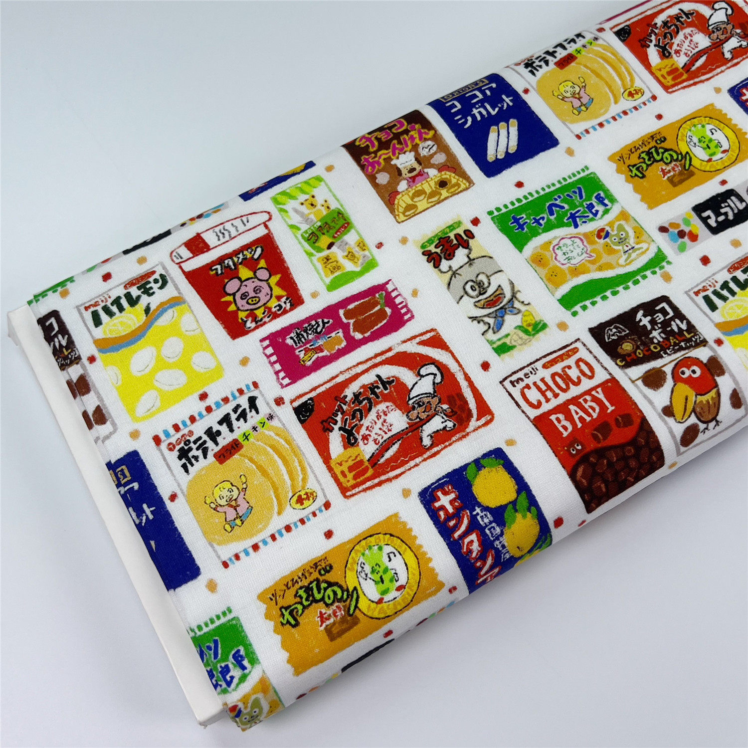 日系零食薯片饮料巧克力纯棉平纹布料diy手作桌布厨房20支版权