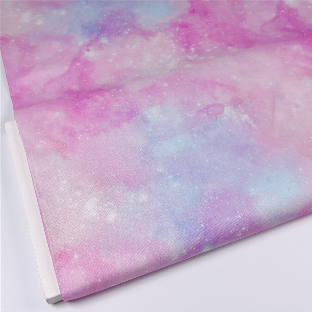 20支粉色星空星星太空纯棉面料印花平纹棉布手工DIY布料书衣服饰