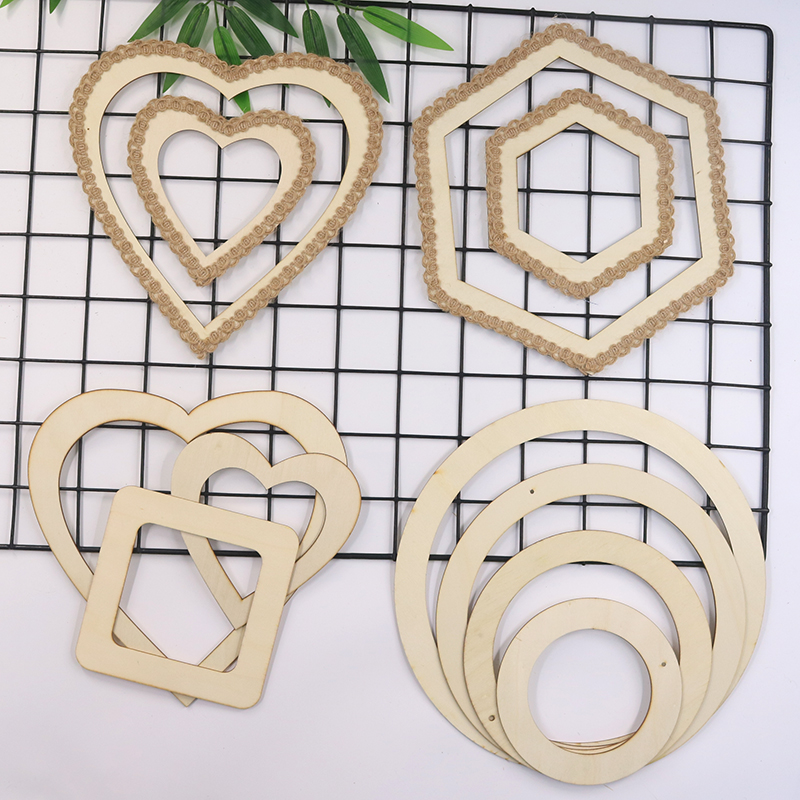 幼儿园环创装饰吊饰手工镂空木环