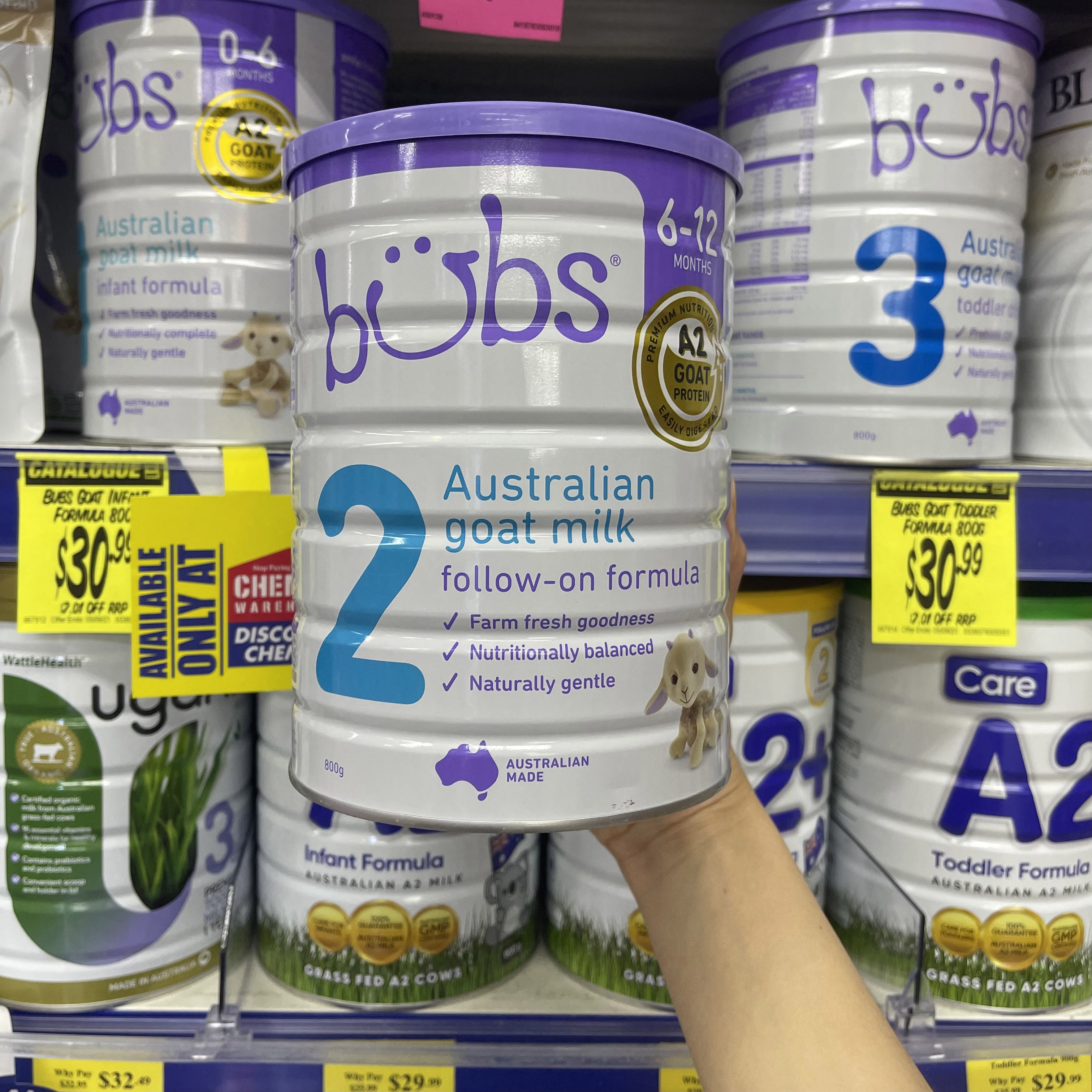 澳洲直邮bubs贝儿婴幼儿童配方羊奶粉2段二段6-12个月宝宝 进口