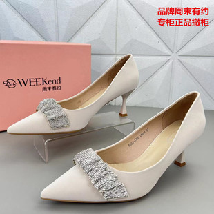 40品牌周末有约正品韩版高跟女鞋大牌新款浅口一脚蹬百搭时装单鞋