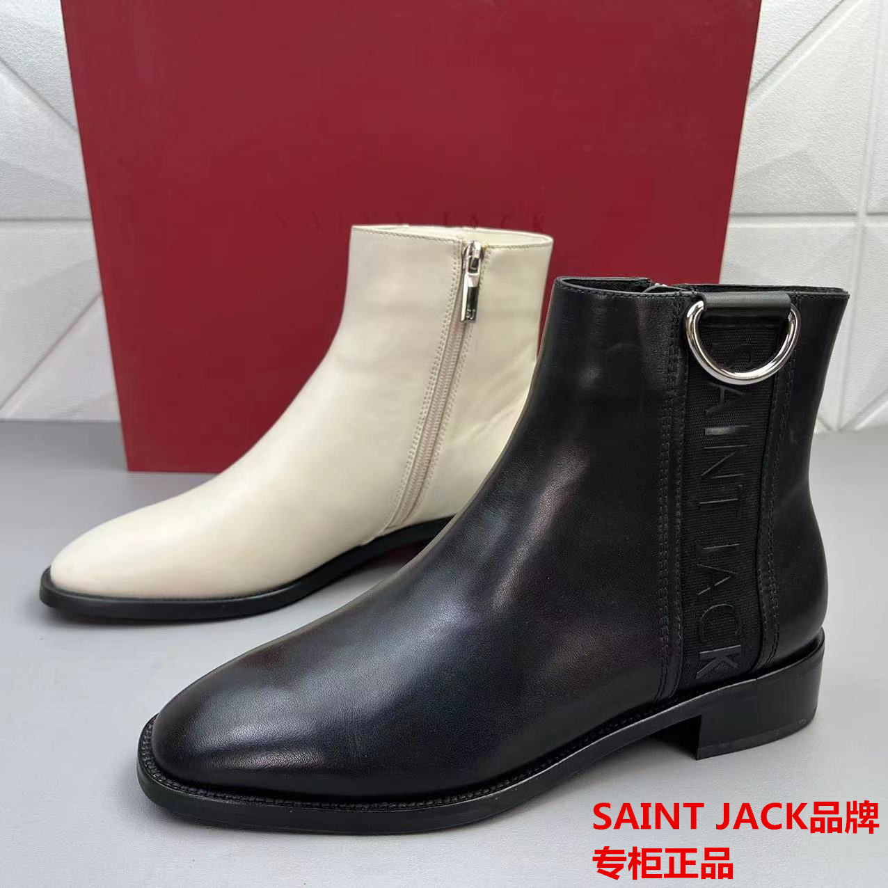 低跟单里真皮时装靴通勤百搭女鞋