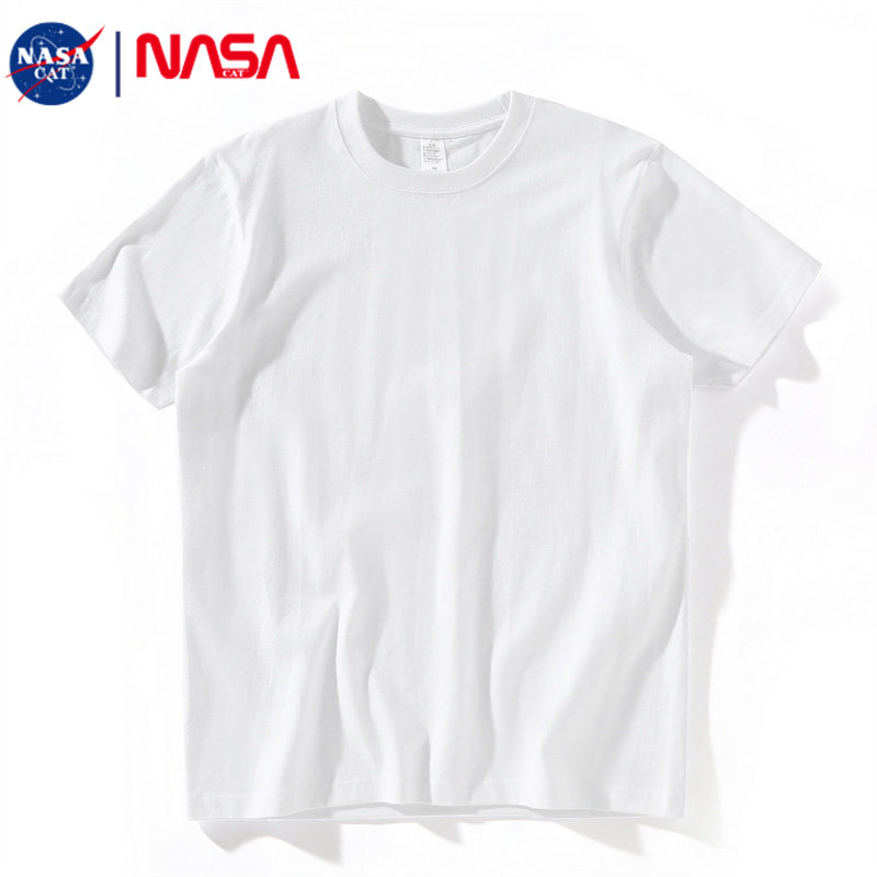 NASA男士短袖t恤100%纯棉白色男女夏装韩版宽松ins半袖上衣情侣装