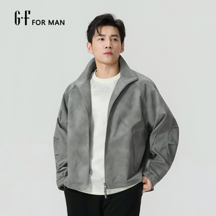 GF男装  秋季韩版宽松无肩休闲潮户外立领夹克外套 S/A 120253012