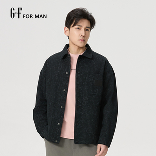 GF男装  春季美式复古扎染印花休闲微潮工装翻领外套 S/S12051013