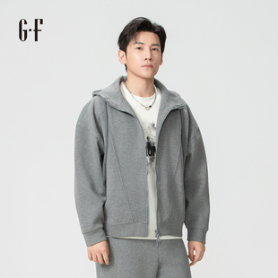 GF男装  秋季韩版纯色简约拉链休闲潮户外套装外套 S/A 180253001