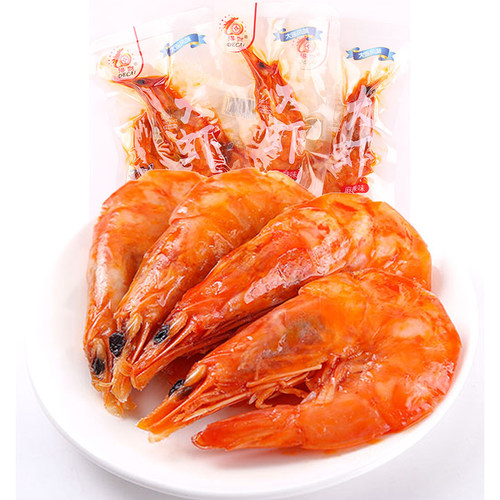 得财麻辣大虾即食油焖鲜香大虾烤虾干大连特产海鲜零食真空100g