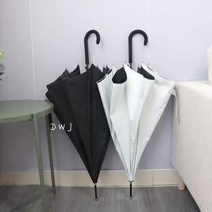 黄绿色长柄伞黑胶防晒防紫外线直杆晴雨两用雨伞男女定制logo广告