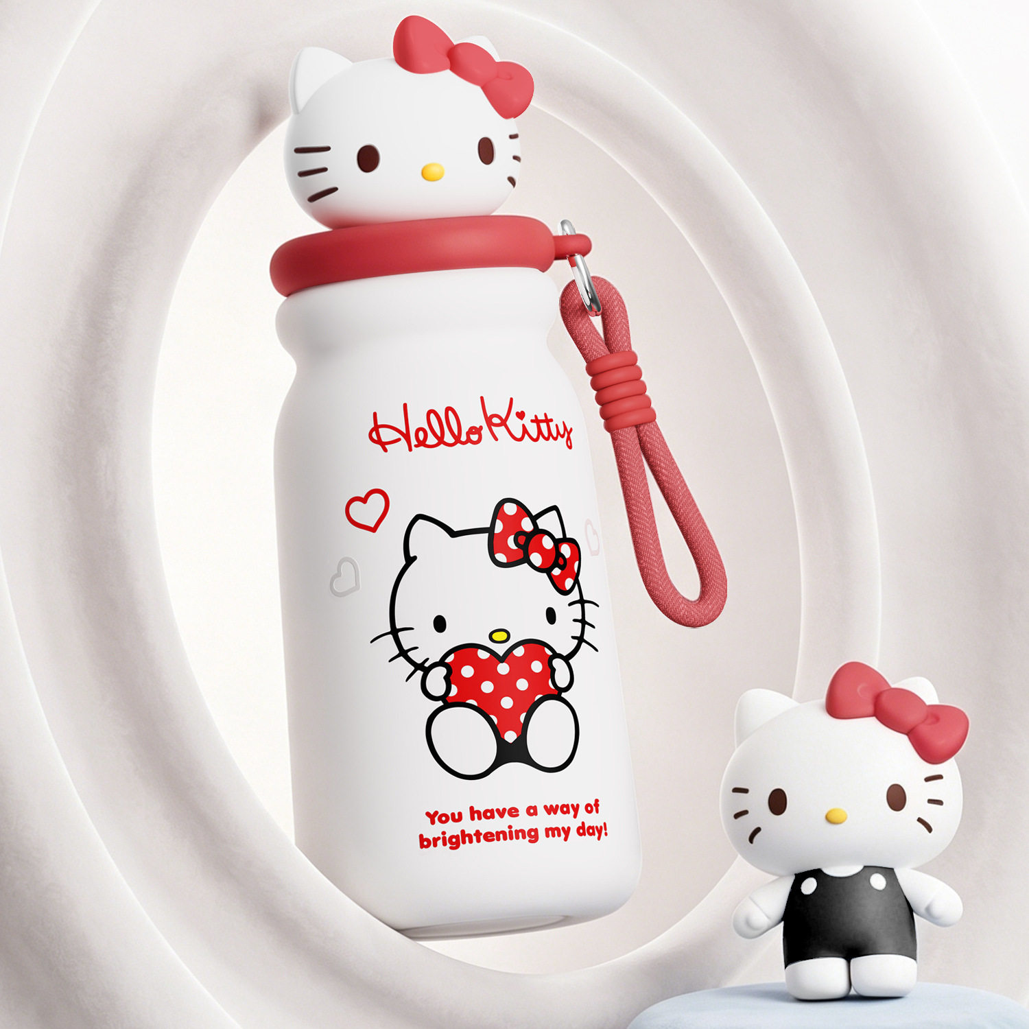正版hellokitty联名凯蒂猫保温杯夏日水杯吸管杯子女生高颜值礼物图片