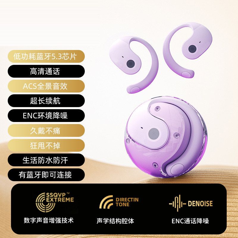 跨境批发QD7蓝牙耳机无线OWS开放骨传导气传耳夹式耳机