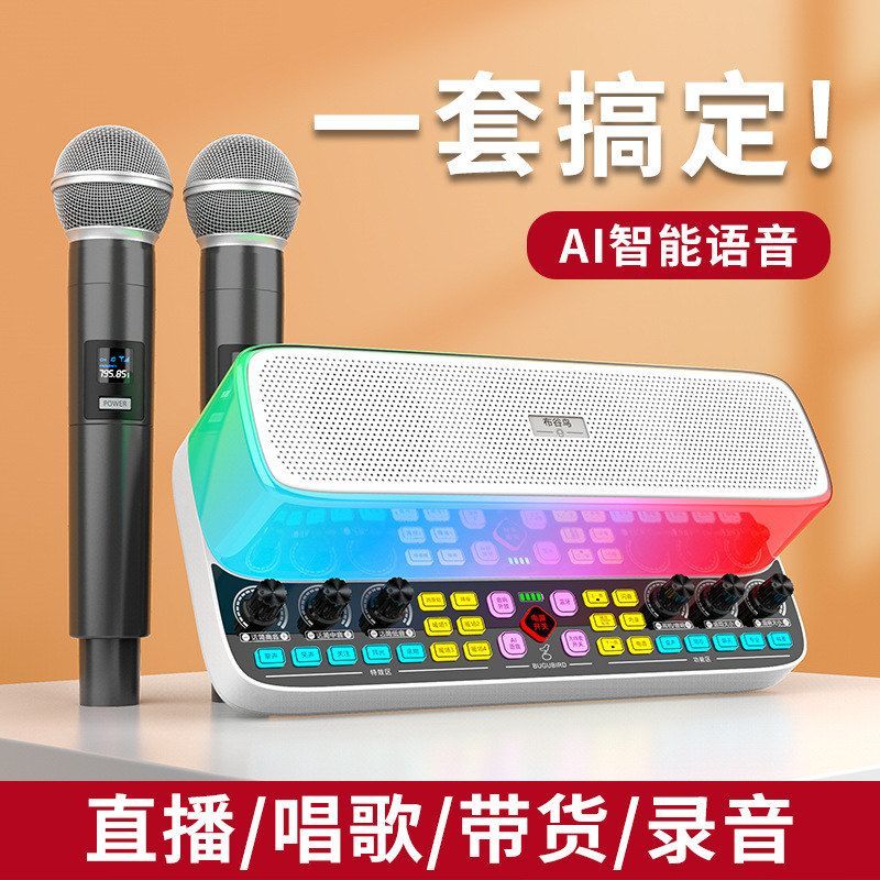 布谷鸟Y11声卡音响一体机室内户外广场舞直播唱歌K歌无线蓝牙音响