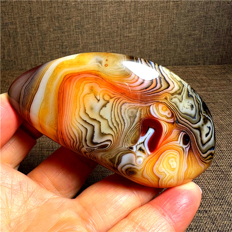 天然缠丝玛瑙原石摆件大颗粒红玛瑙把玩手把件矿石标本鱼缸造景石