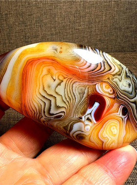 天然缠丝玛瑙原石摆件大颗粒红玛瑙把玩手把件矿石标本鱼缸造景石