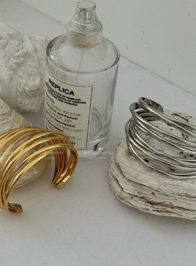 金属开口宽手镯环叠戴