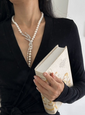 流苏优雅天然淡水巴洛克珍珠项链