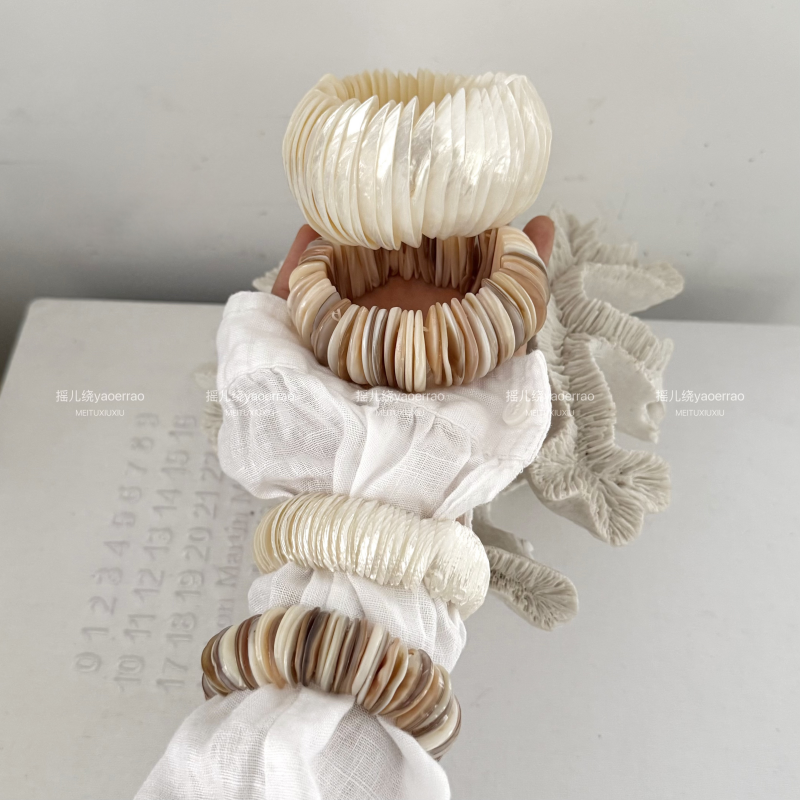 手镯环串珠弹力绳不规则叠戴