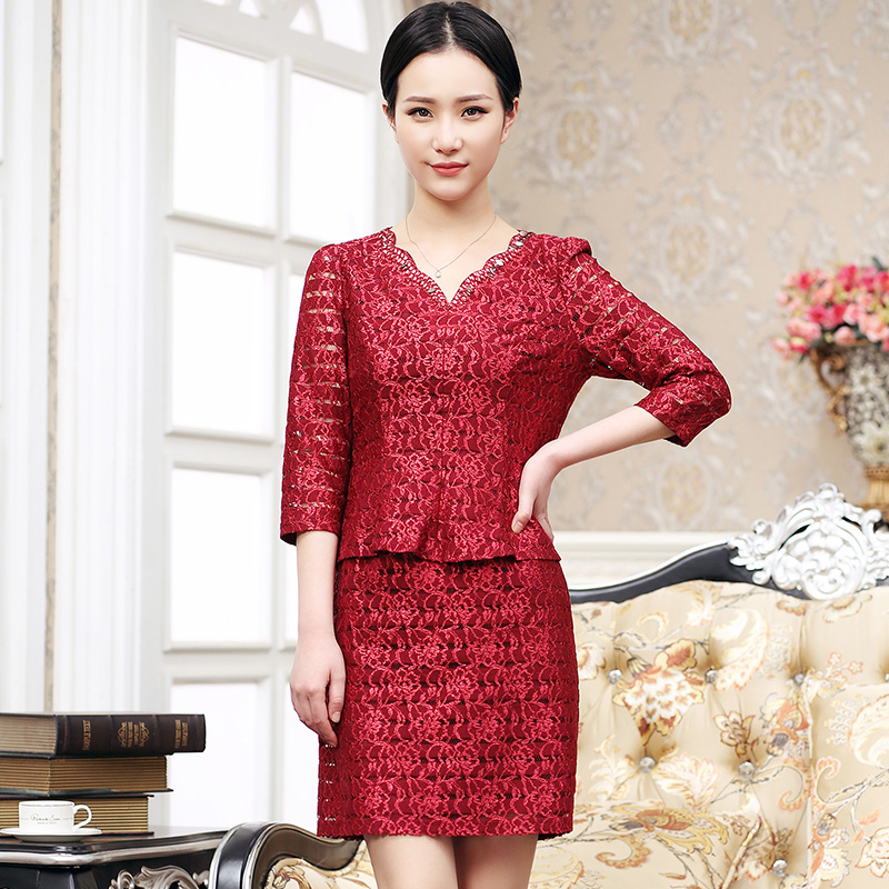 D·BASS/迪贝丝春秋淑女假两件钉珠晚宴婚庆礼服连衣裙Y01230T