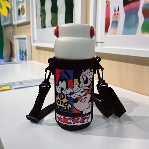 斜跨物生物保温杯套320ml水壶套学生杯子袋防摔水杯长背带保护套