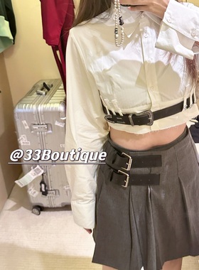 现货rest and recreation 23ss 百褶裙女士新款灰色黑色