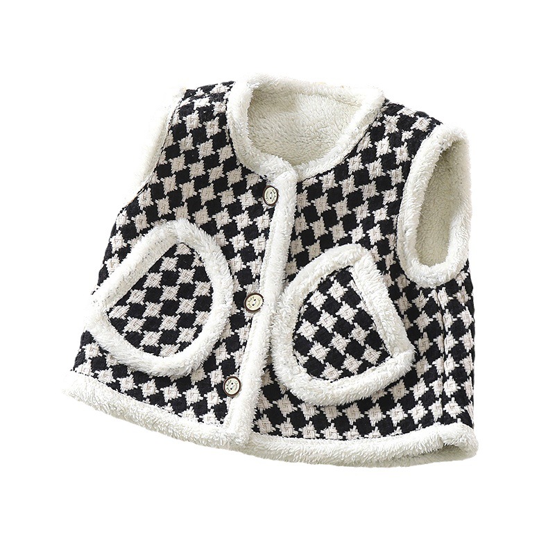 【三折专区】品牌折扣店撤柜秋冬新款童装儿童羊羔绒马甲加绒背心