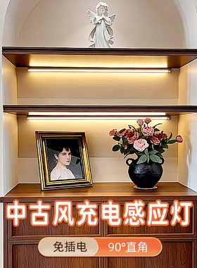 中古风充电感应灯带免插电橱柜灯led玄关酒柜展示柜子灯磁吸灯条