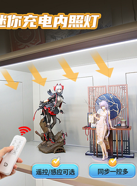 遥控酒柜灯带免接线衣柜充电感应灯免开槽无线自粘展示柜led灯条