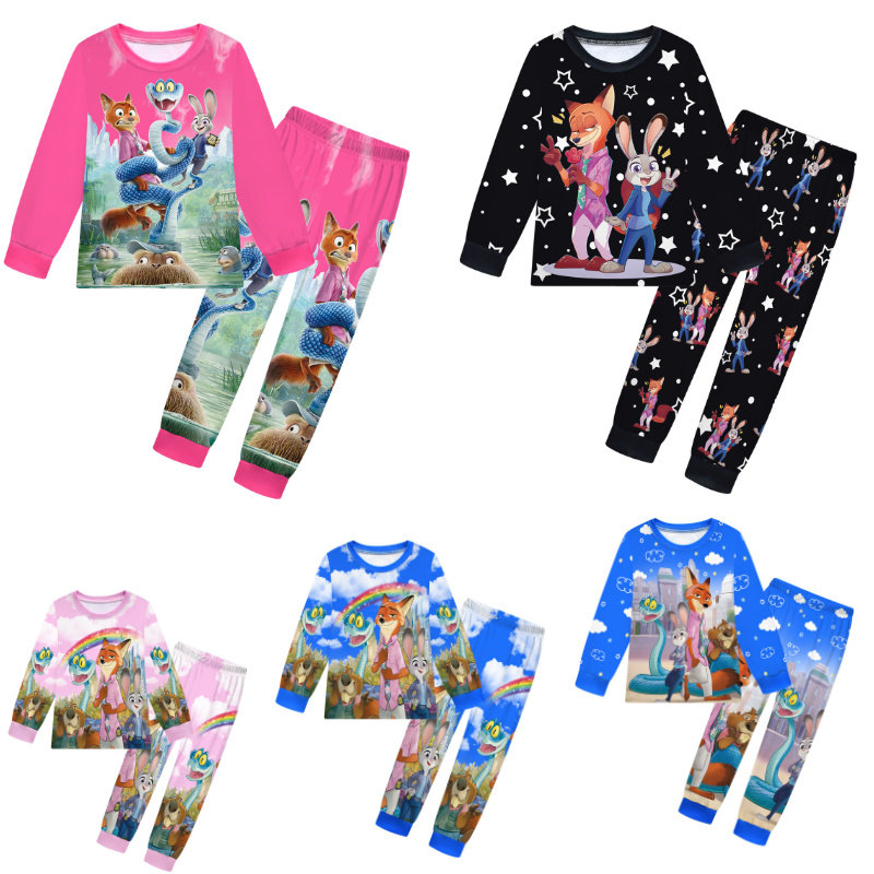 疯狂动物城2Zootopia 儿童套装春秋款睡衣家居服长袖长裤套装