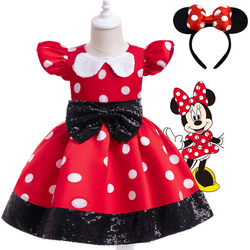 米奇老鼠儿童衣服演出服迪斯尼宝宝公主裙子生日礼服女童套装