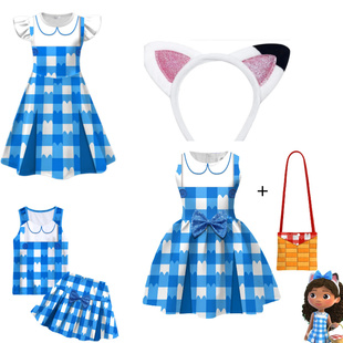 盖比的娃娃-Gabby's Dollhouse 女童夏季公主裙无袖上衣+缩褶裙包
