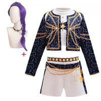 Halloween Kpop Demon Hunters cosplay the children's costumes of the Shaka Devil Boys and Girls thumbnail 3