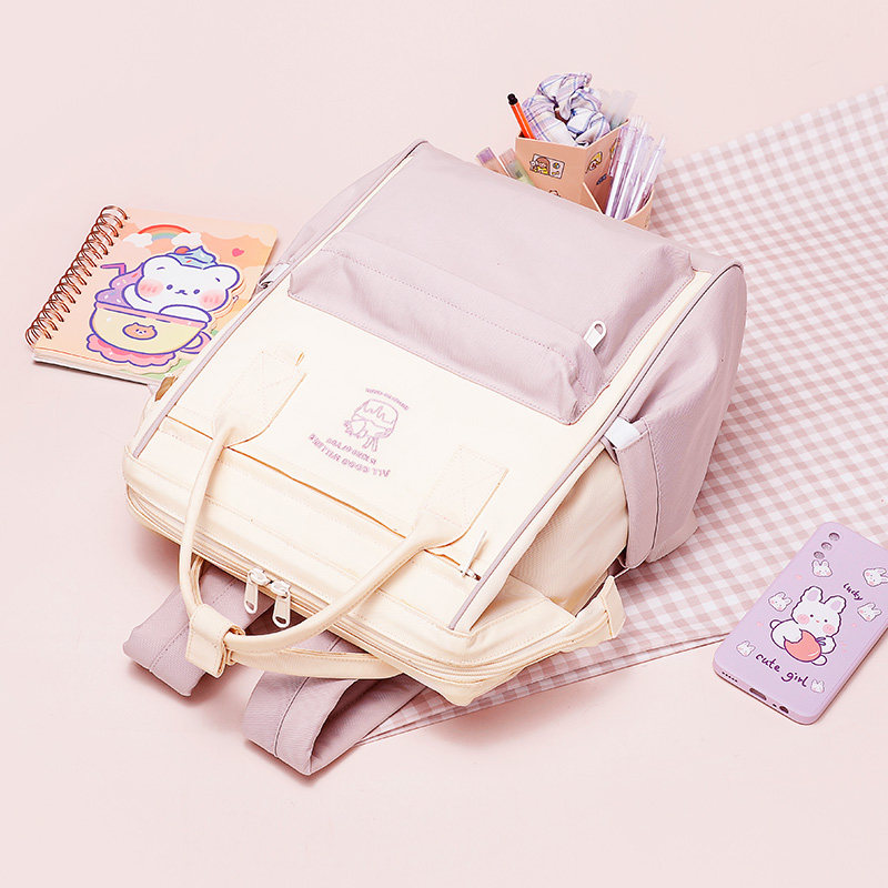 哈妃猫书包女原创小众简约大学生2021新款时尚大容量电脑双肩背包