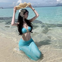 性感純欲風辣妹沙灘裙泳衣女度假