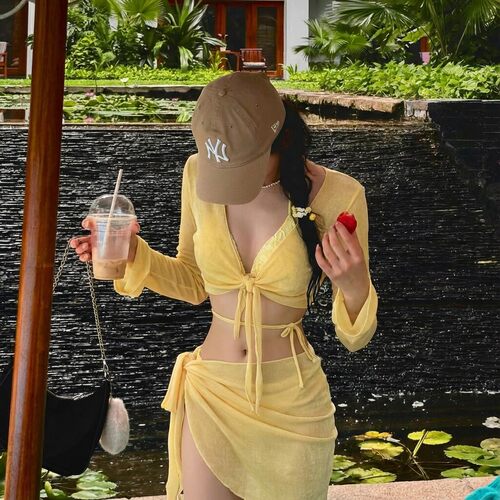 比基尼泳衣女分体海边度假罩衫