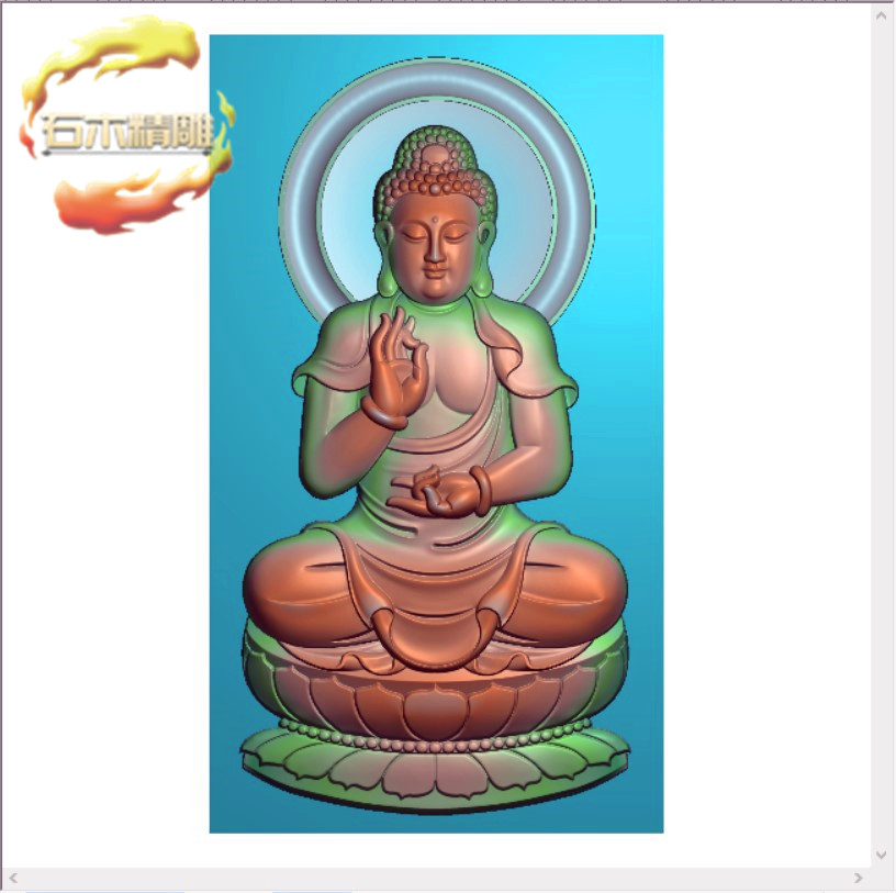 石材雕刻人物图12 精雕图浮雕图灰度图观音菩萨正坐石碑雕刻JDP